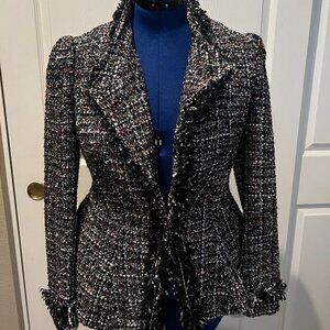 McGinn 'Harmony' Chain Trim Tweed Peplum Blazer - US Size 8